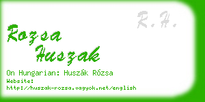 rozsa huszak business card