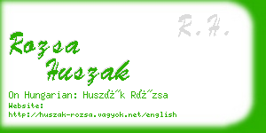 rozsa huszak business card